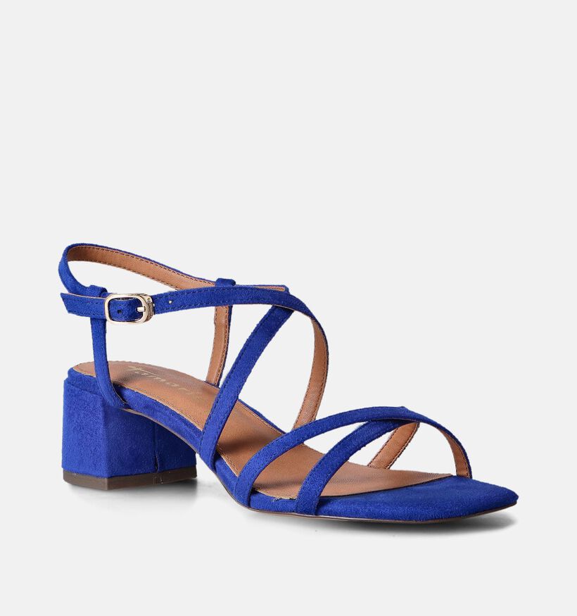 Tamaris Blauwe Sandalen met blokhak voor dames (354364)