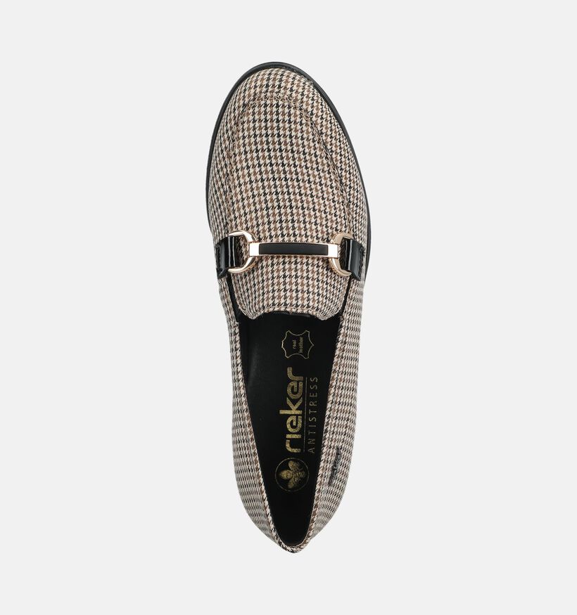 Rieker Houndstooth Beige/Zwarte Loafers voor dames (376581)