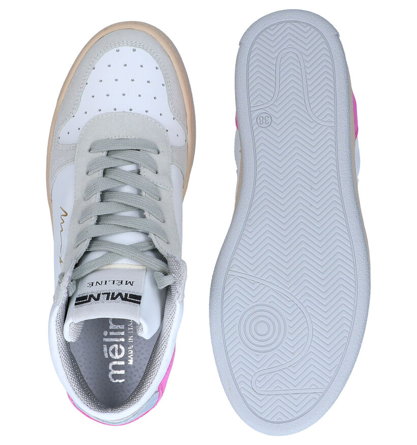 Méliné Witte Hoge Sneakers voor dames (300617) - geschikt voor steunzolen