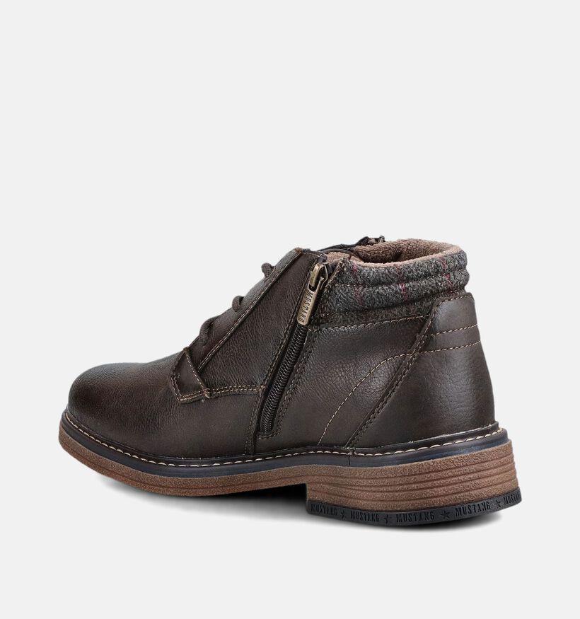 Mustang Donkerbruine Boots met Veters en Rits voor heren (378977)