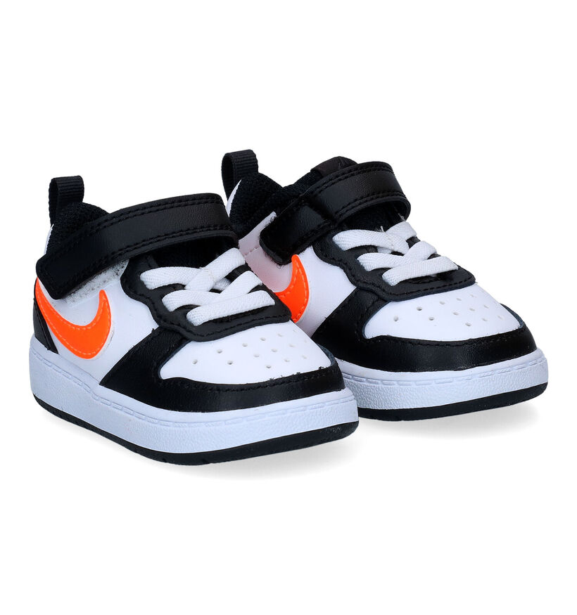Nike Court Borough Zwarte Sneakers in kunstleer (302142)