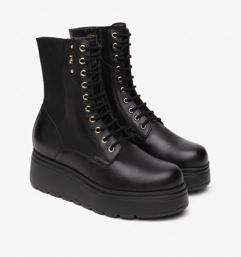 NeroGiardini Boots à lacets en Noir NeroGiardini Boots à lacets en Noir pour femmes (363976) - pour semelles orthopédiques