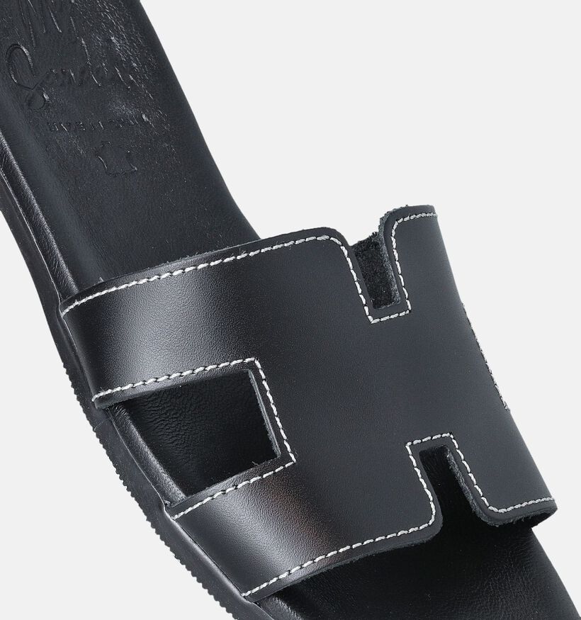 Oh My Sandals Zwarte Platte Slippers voor dames (357760)