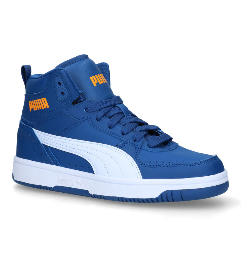 Puma Rebound Joy Baskets en Bleu pour garçons (318737)