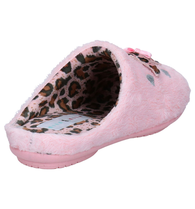 Milo & Mila Roze Pantoffels in stof (278459)