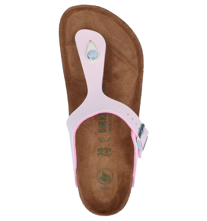 Birkenstock Gizeh Birko-Flor Zwarte Teenslippers voor dames (338058)