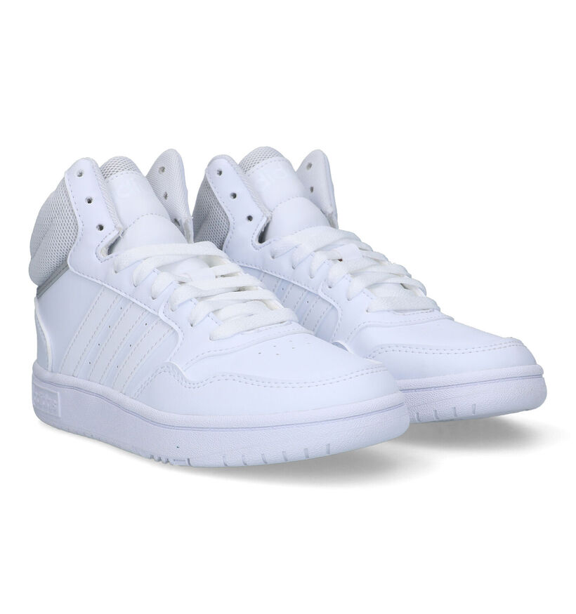 adidas Hoops mid 3.0 Witte Sneakers voor jongens, meisjes (324164)