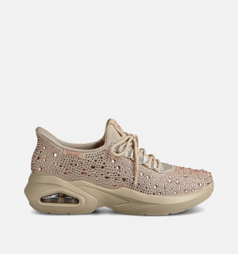 Skechers x Snoop Dogg Uno Rhinestoned Beige Sneakers voor dames (366468)
