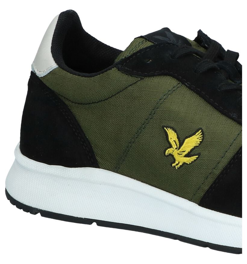 Lyle & Scott Baskets basses en Vert kaki en daim (232158)