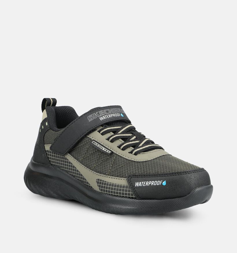 Skechers Bounder 2.0 Zwarte/Groene Sneakers voor jongens (376851)