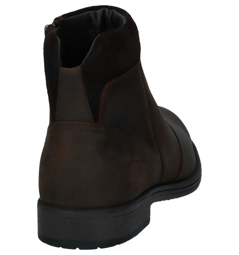 Donkerbruine Bottines met Rits Geox in leer (223074)