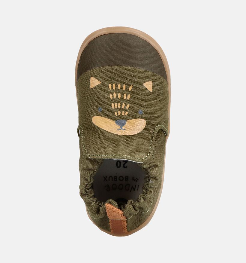 Bobux Cosy Cat Kakigroene Kruipschoenen voor jongens (379251)