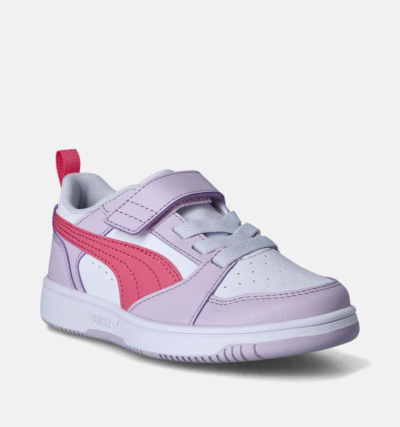 Puma Rebound V6 lo AC Baskets en Rose pour filles (350375) - pour semelles orthopédiques