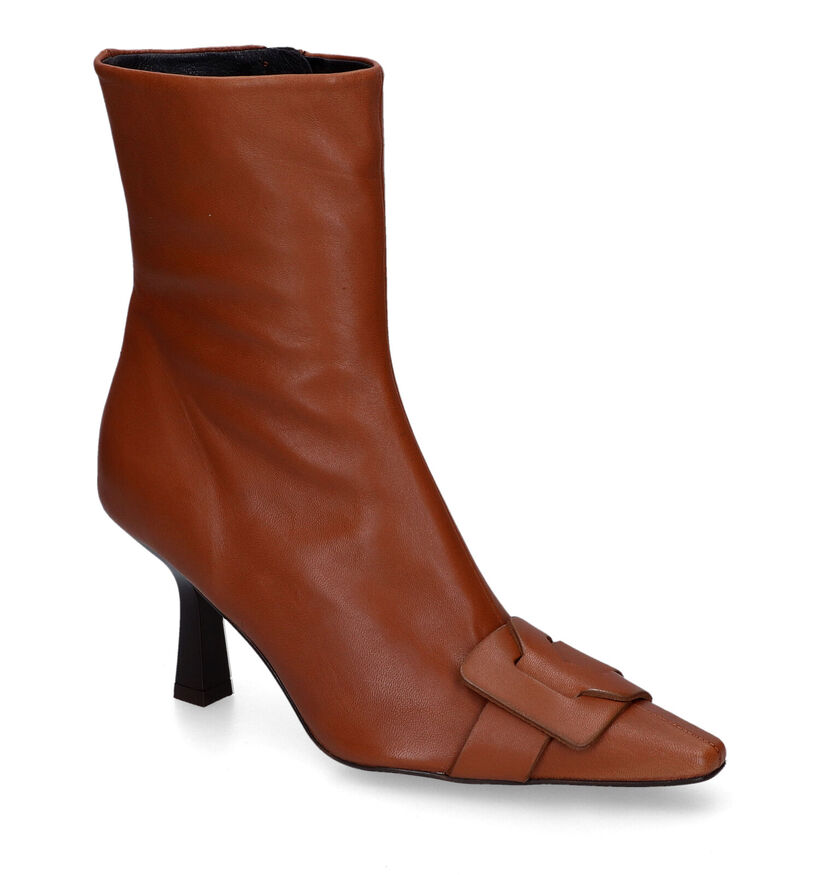 Zinda Bottines à talons en Cognac pour femmes (317220)