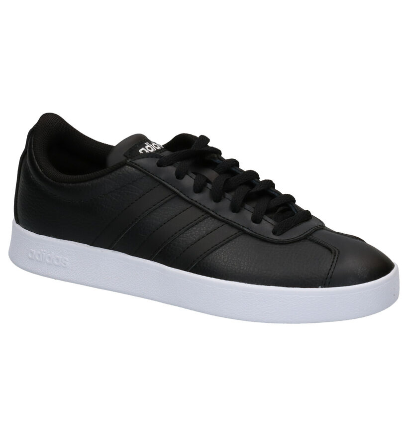 adidas VL Court 2.0 Zwarte Sneakers in kunstleer (252576)