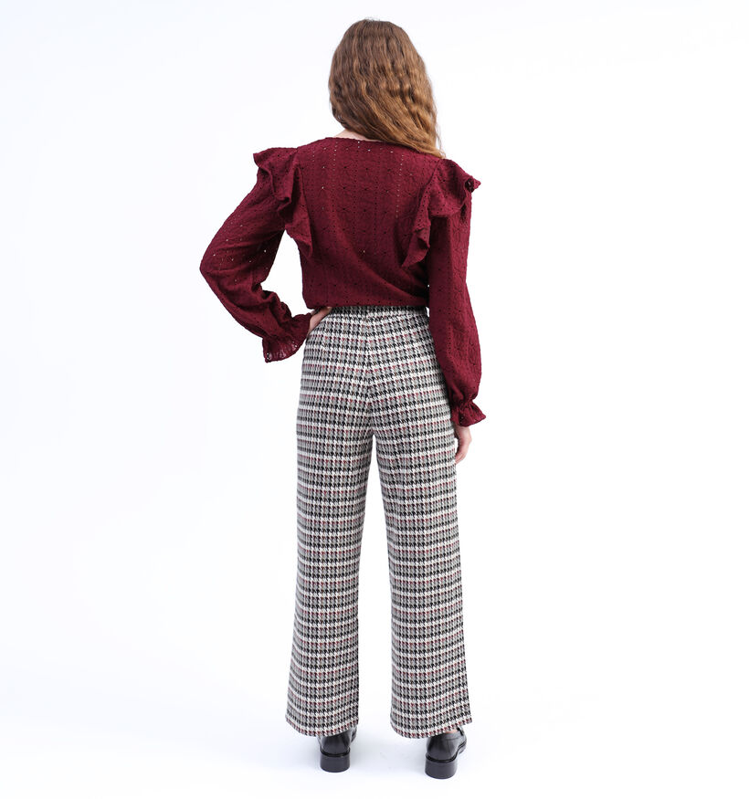 Vila Raja Pantalon à carreaux en Brun pour femmes (332085)