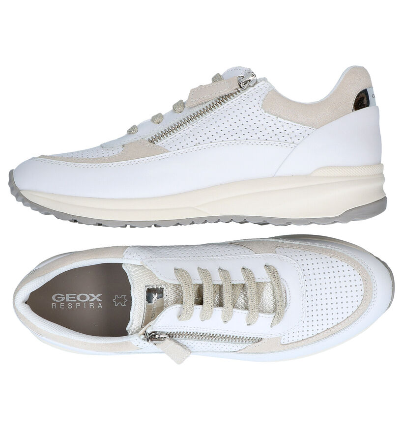 Geox Airell Chaussures à lacets en Blanc en cuir (285578)