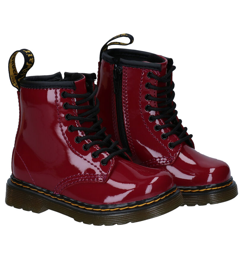 Dr. Martens Cosmic Glitter Bottines en Rouge pour filles (294392)