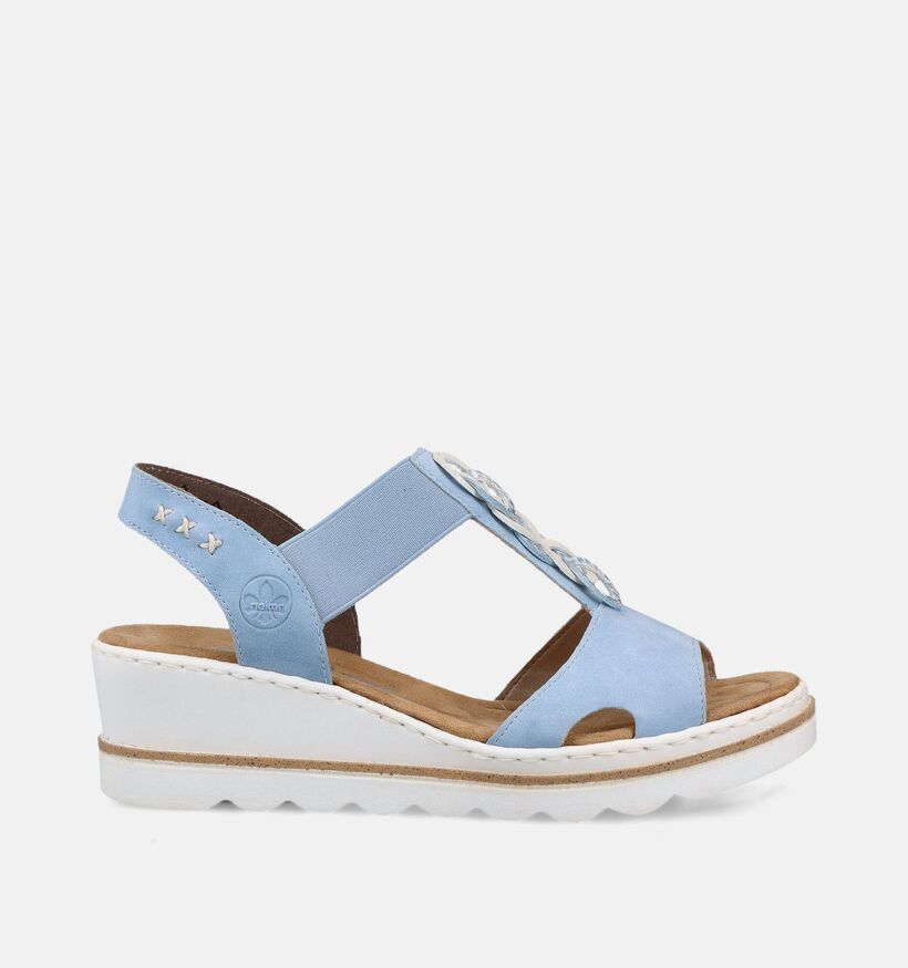 Rieker Lichtblauwe Sandalen met Sleehak voor dames (370456)