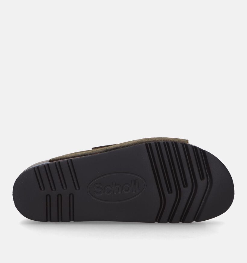 Scholl Ilary 2 Straps Kaki Slippers in nubuck (336775)