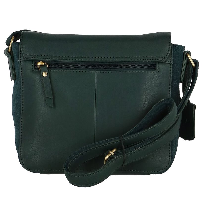 Burkely Sylvie Star Donkergroene Crossbody Tas in daim (235369)