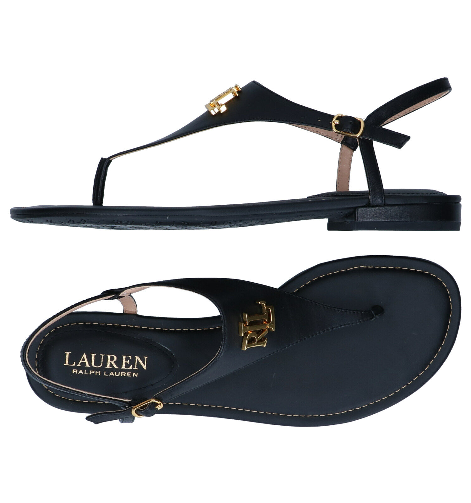 Lauren Ralph Lauren Zwarte Sandalen Dames Sandalen Online op
