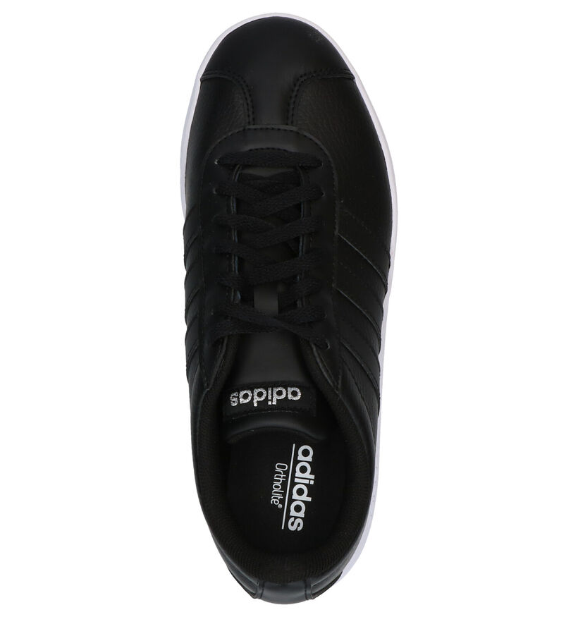 adidas VL Court 2.0 Zwarte Sneakers in kunstleer (252576)