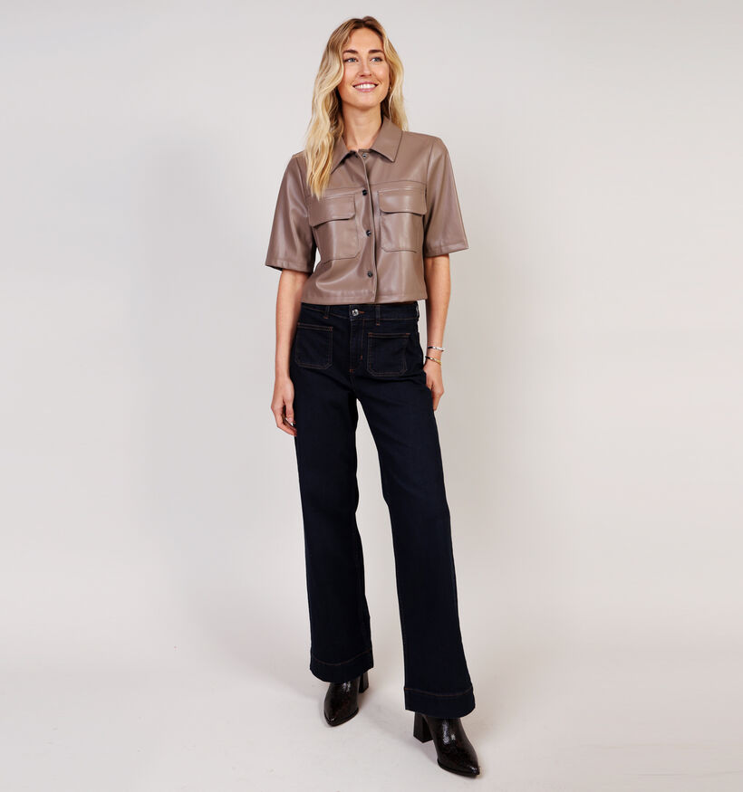 comma Bruine Kort Hemd Faux Leather voor dames (364457)