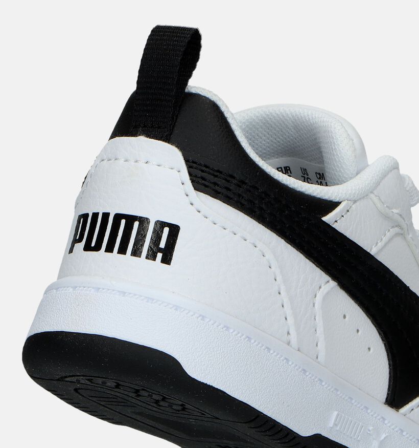 Puma Rebound V6 Lo AC Witte Sneakers voor jongens, meisjes (334498) - geschikt voor steunzolen