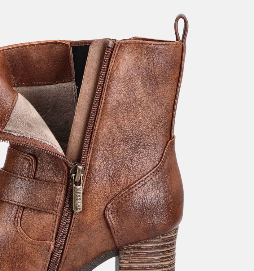 Mustang Bottines &agrave; talons en Cognac pour femmes (378908)