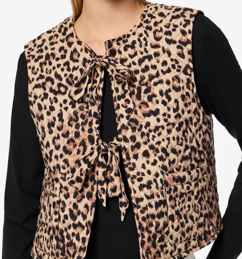 Pieces Saria Bruine Korte bodywarmer voor dames (352462)