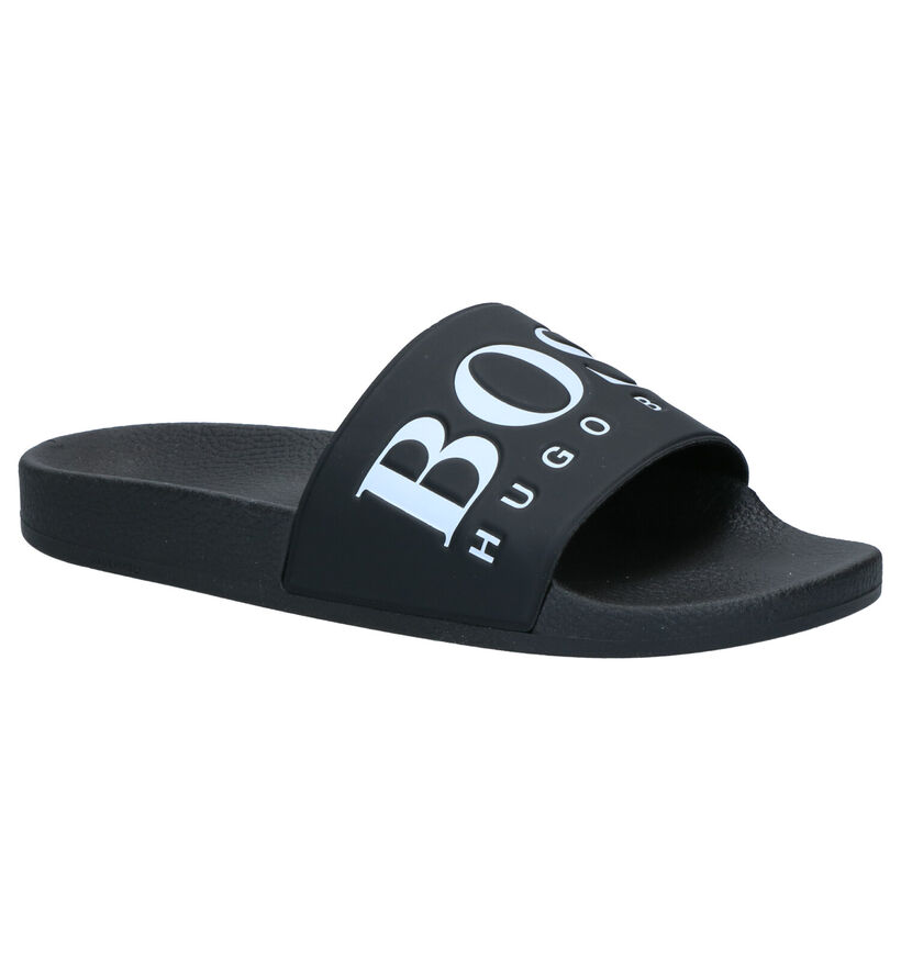 Hugo Boss Claquettes de piscine en Noir en synthétique (266982)