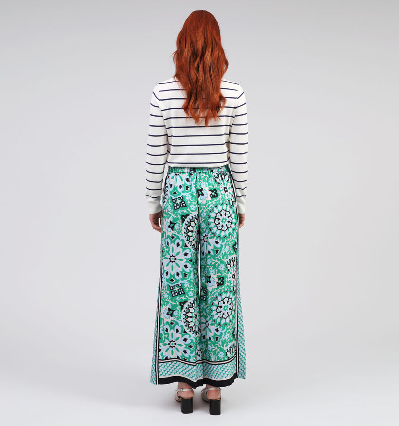 comma Groene Wijde broek voor dames (354657)