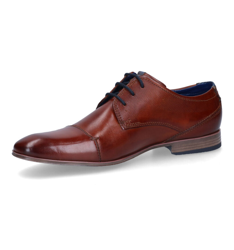 Bugatti Mattia Cognac Veterschoenen in leer (306425)