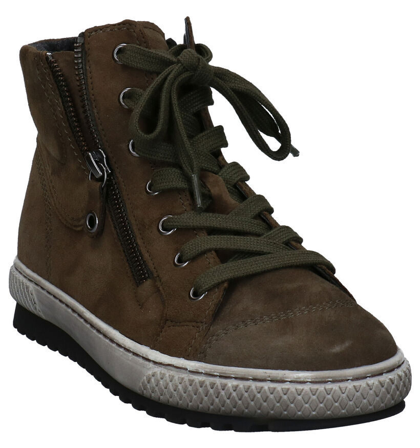 Gabor Baskets montantes en Vert kaki en daim (282446)