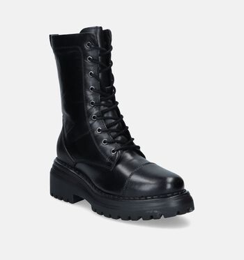 Hosis Print Boots Noir/Cognac