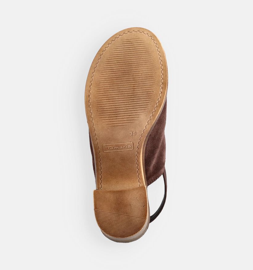 Tamaris Sandales &agrave; talons en Brun fonc&eacute; pour femmes (371708)