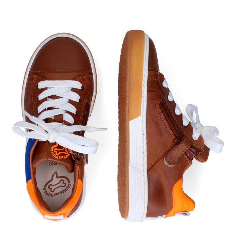 STONES and BONES Perno Cognac Veterschoenen voor jongens (303486) - geschikt voor steunzolen