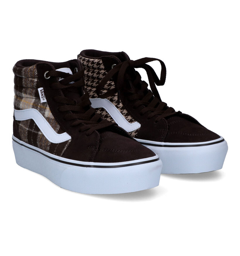 Vans Filmore Hi Platform Baskets Hautes en Marron pour femmes (312590)