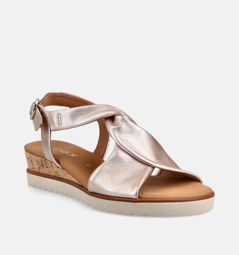 Gabor Gouden Sandalen met sleehak voor dames (371131)