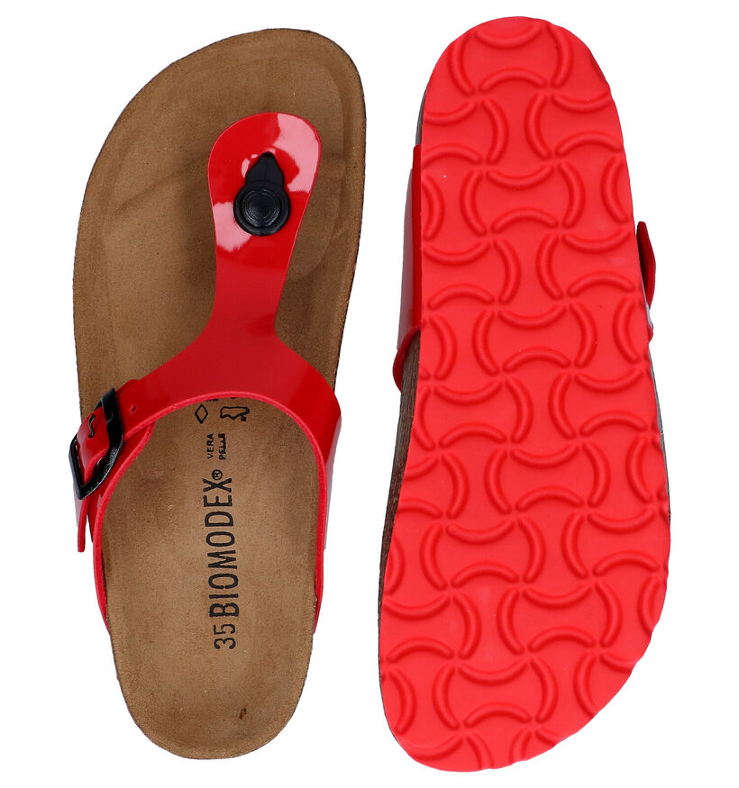 Biomodex Rode Teenslippers in kunstleer (284504)