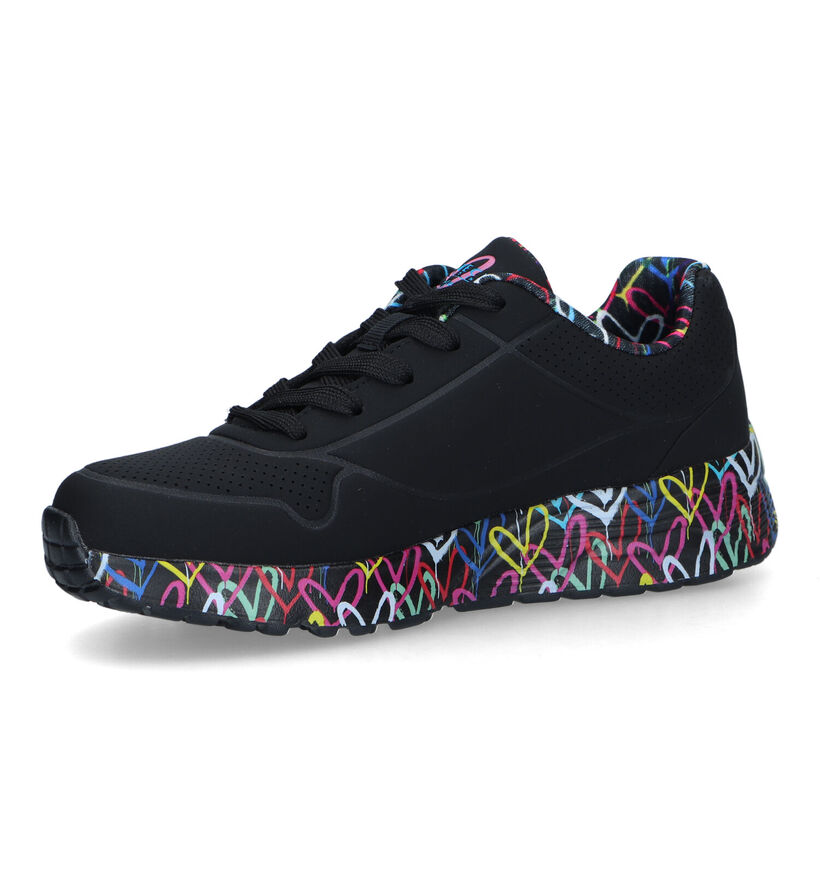 Skechers Uno Lite Lovely Luv Baskets en Noir pour filles (326444)