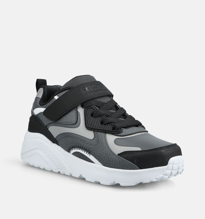 Skechers Uno Lite Chroma Cruiser Baskets basses en Gris/Noir pour filles, gar&ccedil;ons (375671)