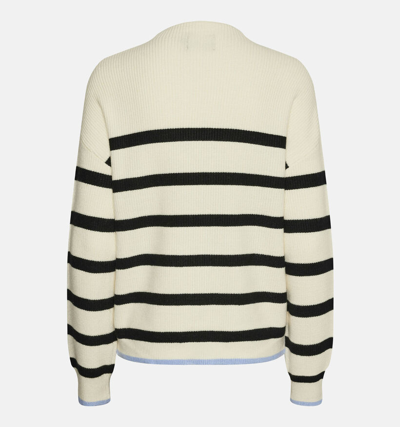 Pieces Nel Pull rayé en Beige pour femmes (342968)