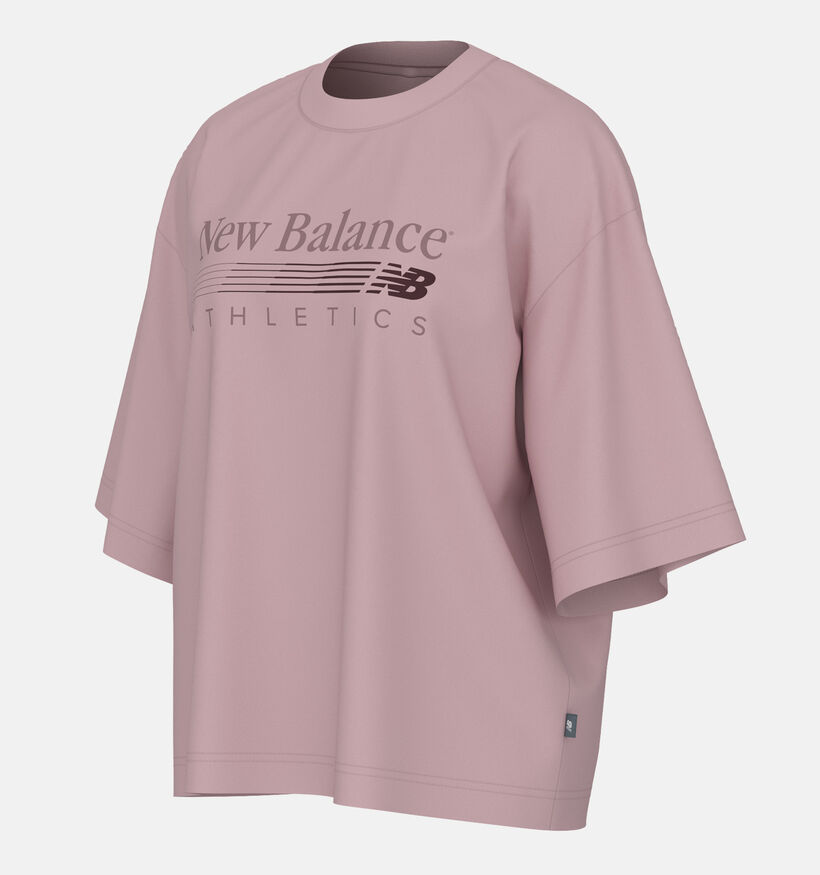 New Balance Roze T-shirt met Korte Mouwen voor dames (385904)