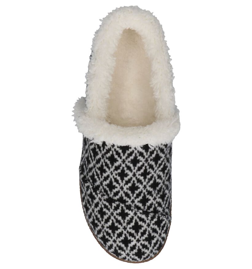 Zwart/Witte Pantoffels Toms House Slipper in stof (230800)