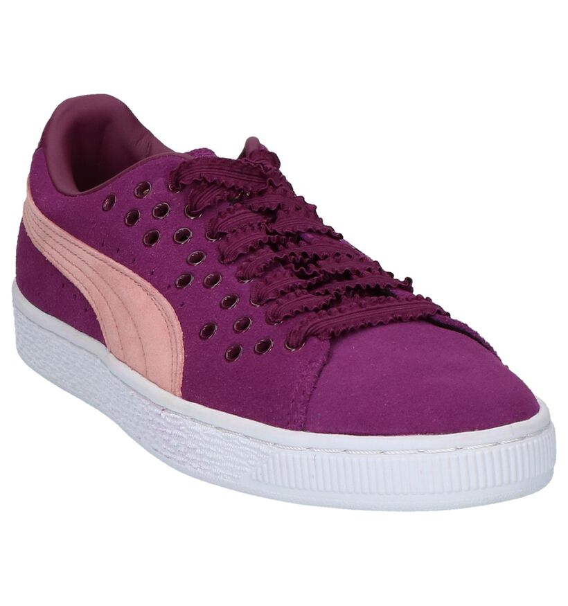 Lichtgrijze Puma Suede XL Lace Sneaker in daim (199467)