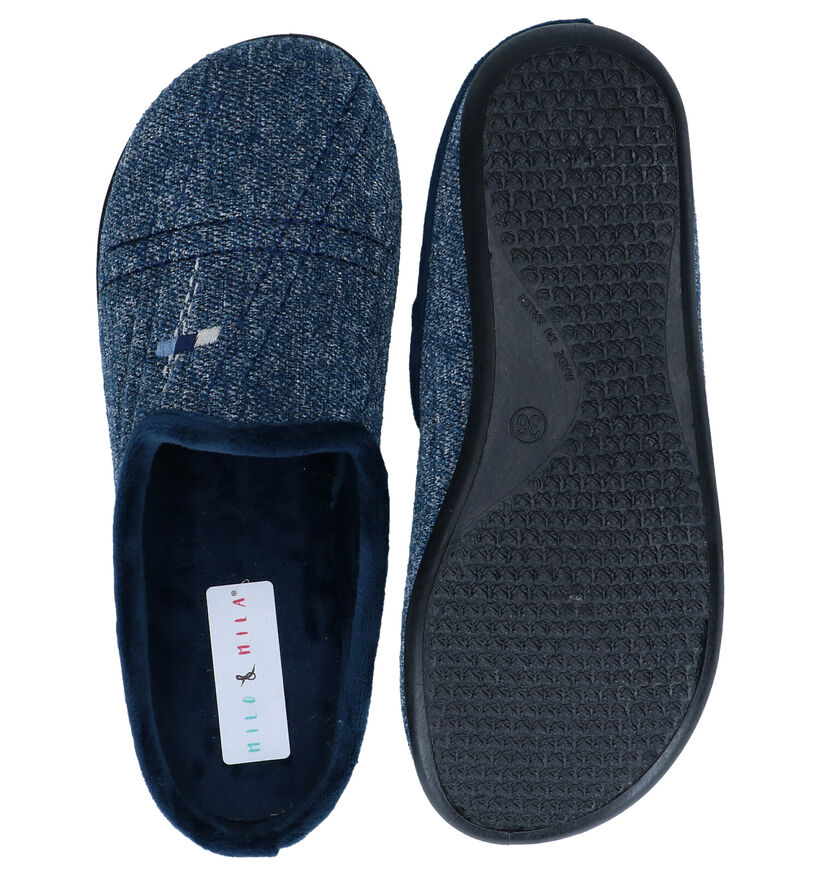 Milo & Mila Pantoufles ouvertes en Bleu foncé en textile (283927)