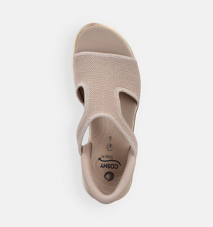 Jana Step in Beige/Gouden Sandalen voor dames (371802)