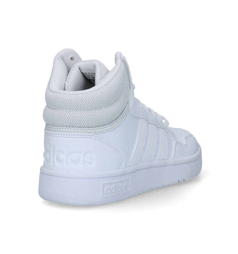 adidas Hoops 3.0 Mid Zwarte Sneakers in kunstleer (316561)